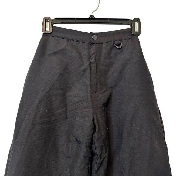 Girls SO Lined Side Zippered Leg Solid Ski Snow or Snowboarding Nylon Black Pant - Picture 3 of 6